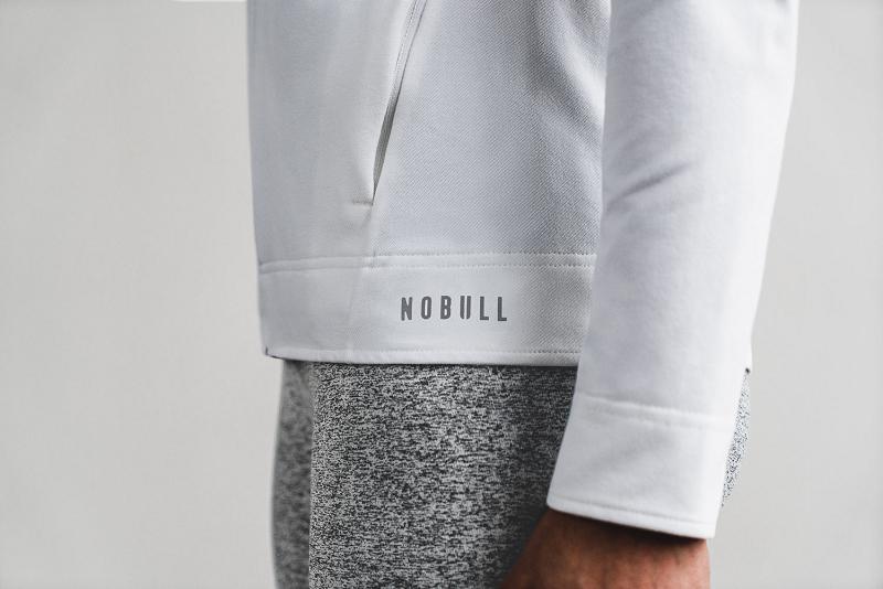 Women's Nobull WoTwill Zip-Up Hoodie White | SG W3137N